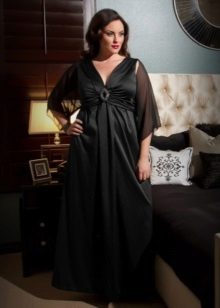 Silk dress for full with sleeves