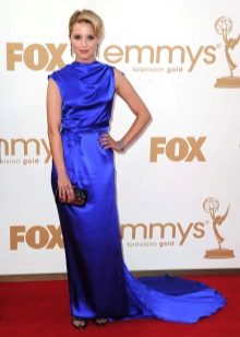 Blue silk dress