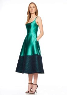 Green silk dress