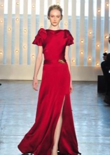 Silk dress with a slit