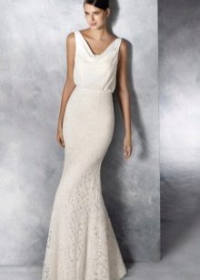 Mermaid wedding dress na may libreng tuktok