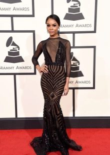 Black nude dress