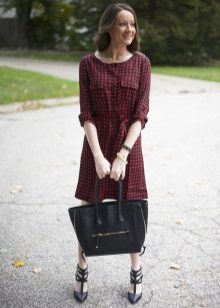Red at Black Gingham Dress