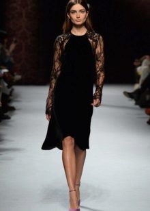Black dress with lace sleeves