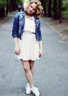Denim jacket para sa viscose dress