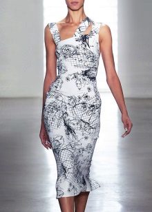 Walang simetriko viscose midi dress