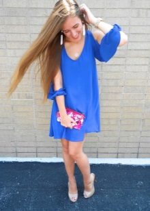 Mga accessories at alahas para sa maikling viscose blue dress