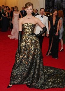 Half-length bustier dress na may half skirt