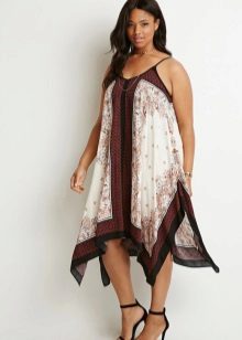 Dress sundress estilo ng trapiko para sa buong