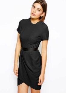 Magagandang black office tulip dress