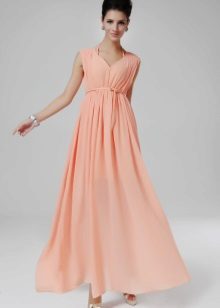 Damit na may isang kulay ng high waist peach