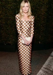 Long ryamoe dress sa white-green check