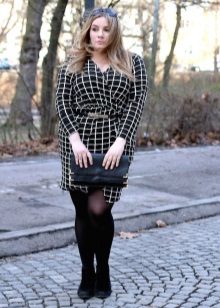 Black dress in a wrap with a smell for obese women