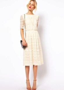 Malinaw na beige midi length dresses