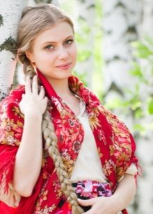  Russian dress, Russian shawl, isang babae na may scythe