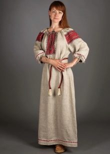 Russian linen sundress sa estilo etniko