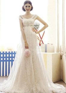 Mataas na baywang Wedding Dress