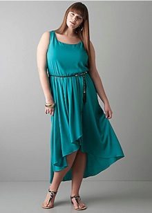 Knitted short front dress in a long back for full