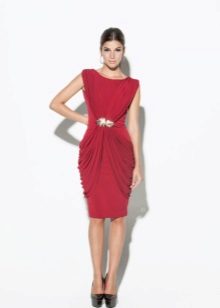 Red knit dress