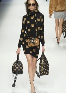 Knitted dress with print