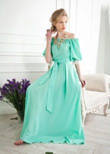 Knitted summer dress to the floor