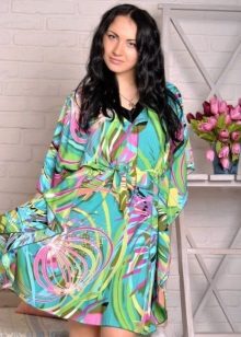 A colorful homemade kimono dress