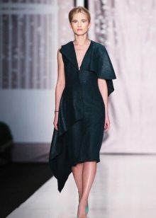 Asymmetrical MIDI Leather Dress
