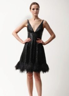 A-Line Leather Dress Maikling