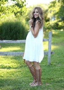 Summer dress for pregnant white