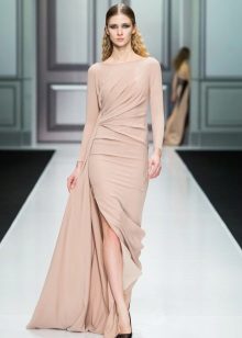 Autumn dress asymmetrical evening