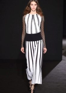Autumn dress na may isang transparent na manggas