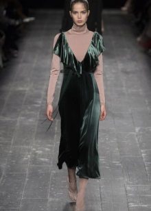 Autumn dress casual velvet