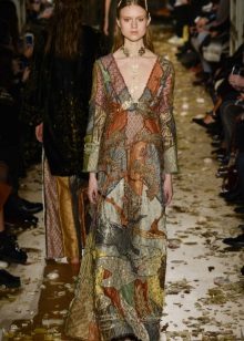 Autumn dress na may print