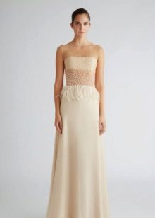 Beige strapless dress