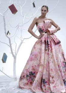 Dress strapless mahimulmol kulay
