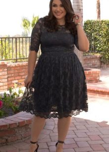 Dress with flared skirt for corporate parties for full