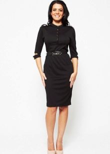 Black dress in military style