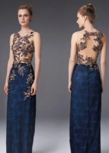 Damit na may bukas na likod na pinalamutian ng isang pattern