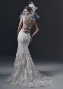 Double lace cutout pabalik damit pangkasal