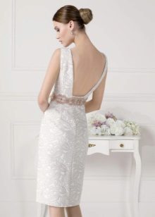 White short backless dress