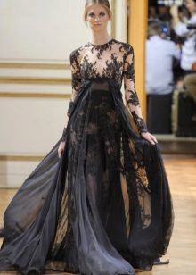 Estilo ng gabi damit na may lace