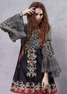 Boho maikling damit na may naka-print