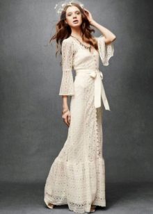 Damit sa estilo ng boho puti sa sahig