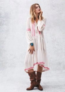 Dress shirt sa estilo ng boho