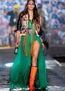 Boho chic dress na may slit