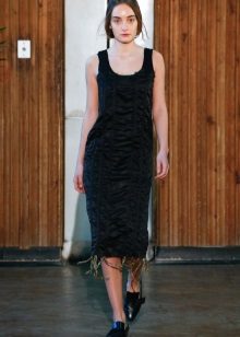 Black dress with drapery