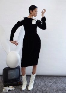 Winter dress black tuwid