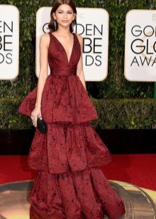 Fashionable dress 2016 marsala color