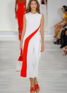 Naka-istilong puti at pulang damit panahon spring-summer 2016