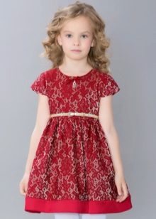 Eleganteng damit para sa batang babae na red lacy